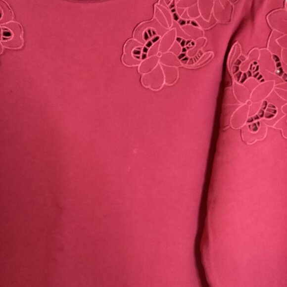 Dalia Women's Long Sleeve Cotton Pink Top Embroidery Floral Designs Size M - Picture 10 of 10